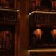 Intricate wooden detailing inside the Royal Opera House Muscat with plush seating