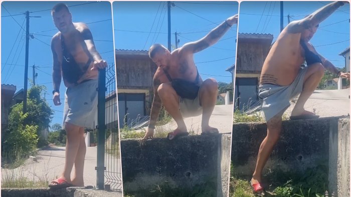 Marko Janjušević Janjuš pokazao nespretnost: Brat Boris ga snimao tokom skoka u dvorište – hit snimak Janjuša i Borisa