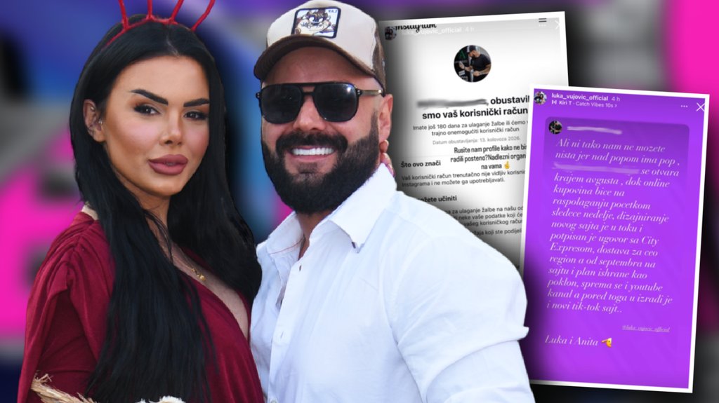 LUKE I ANITE NA METI PRIJAVA: Vujović otkrio udar na njihov zajednički biznis, evo šta je preduzeo (FOTO) (VIDEO) – napad na Instagram biznis