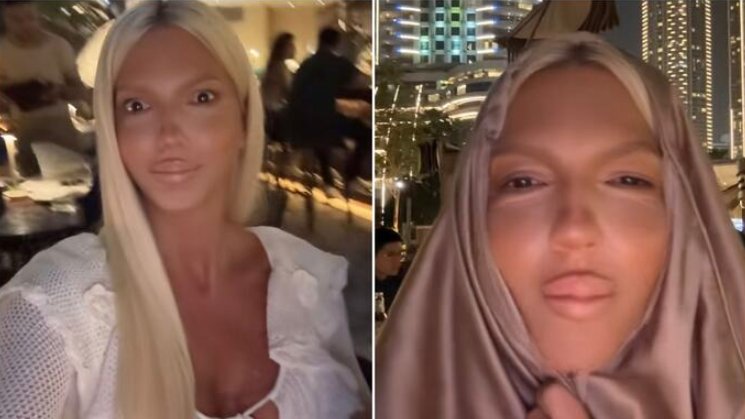 KARLEUŠA IZAZVALA POMETNJU U DUBAJSKOM RESTORANU: Pevačica zbog provokativne haljine ogrnuta maramom, evo kako je reagovala (VIDEO) – stajling Jelene Karleuše